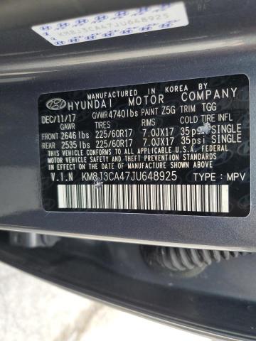 Photo 12 VIN: KM8J3CA47JU648925 - HYUNDAI TUCSON SEL 