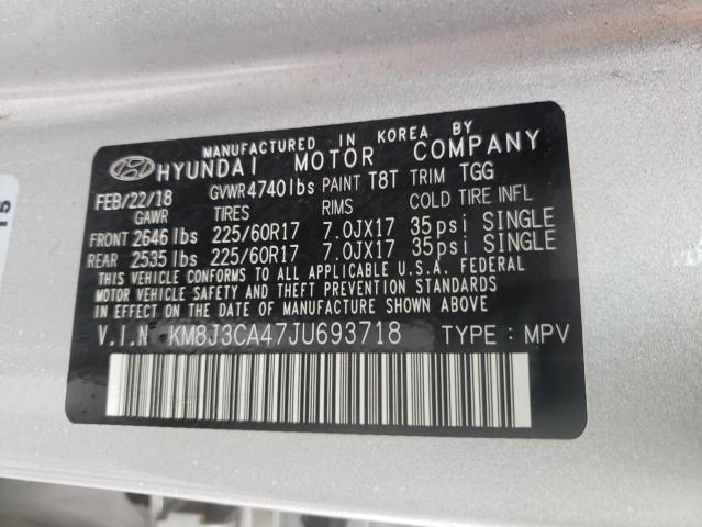 Photo 11 VIN: KM8J3CA47JU693718 - HYUNDAI TUCSON SEL 