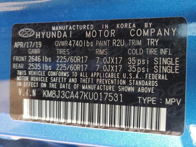 Photo 12 VIN: KM8J3CA47KU017531 - HYUNDAI TUCSON LIM 