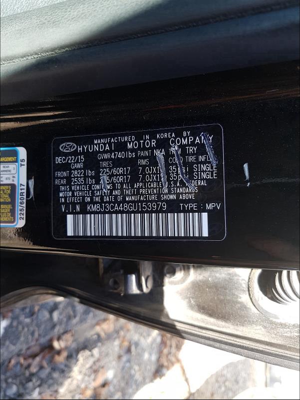 Photo 9 VIN: KM8J3CA48GU153979 - HYUNDAI TUCSON LIM 