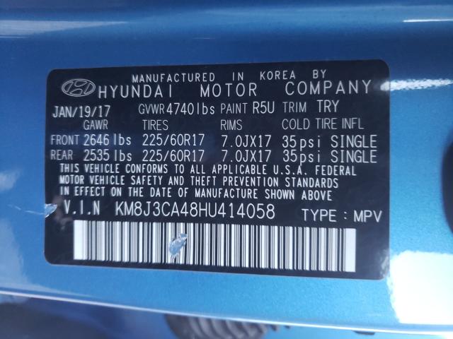 Photo 9 VIN: KM8J3CA48HU414058 - HYUNDAI TUCSON LIM 