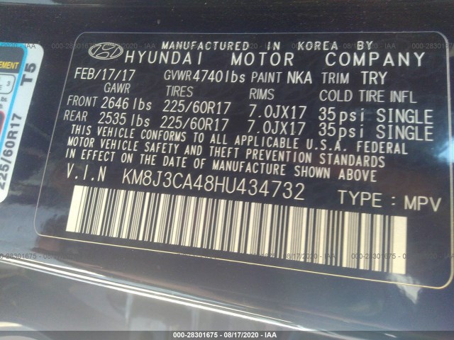 Photo 8 VIN: KM8J3CA48HU434732 - HYUNDAI TUCSON 