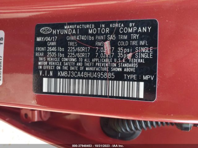 Photo 8 VIN: KM8J3CA48HU495885 - HYUNDAI TUCSON 