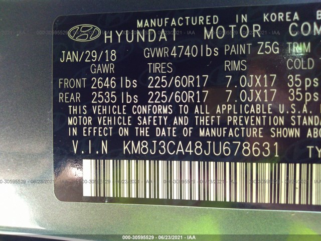 Photo 8 VIN: KM8J3CA48JU678631 - HYUNDAI TUCSON 