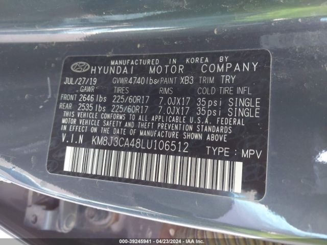 Photo 8 VIN: KM8J3CA48LU106512 - HYUNDAI TUCSON 