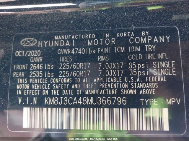 Photo 8 VIN: KM8J3CA48MU366796 - HYUNDAI TUCSON 