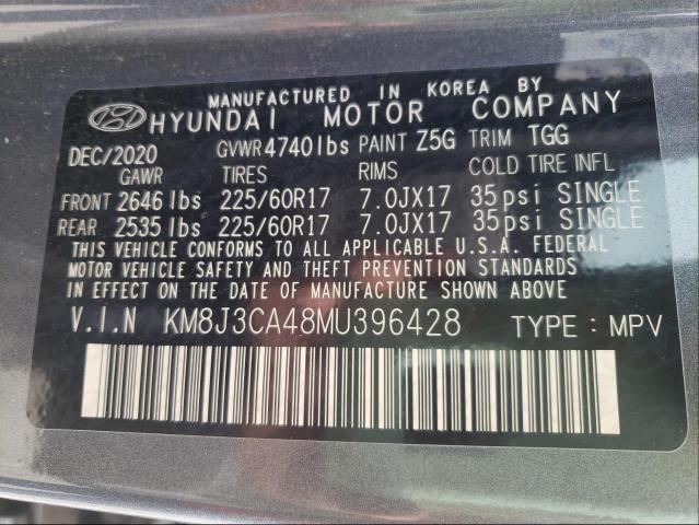 Photo 9 VIN: KM8J3CA48MU396428 - HYUNDAI TUCSON LIM 