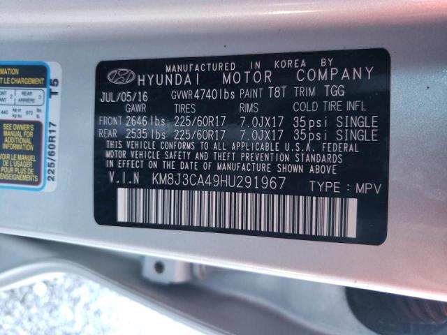 Photo 9 VIN: KM8J3CA49HU291967 - HYUNDAI TUCSON LIM 