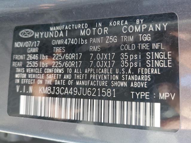 Photo 12 VIN: KM8J3CA49JU621581 - HYUNDAI TUCSON SEL 