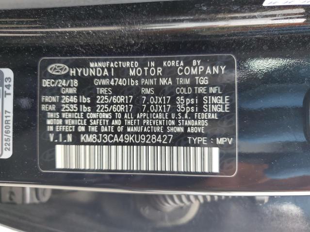 Photo 11 VIN: KM8J3CA49KU928427 - HYUNDAI TUCSON 