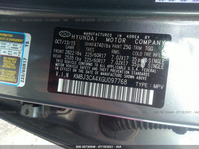 Photo 8 VIN: KM8J3CA4XGU097768 - HYUNDAI TUCSON 