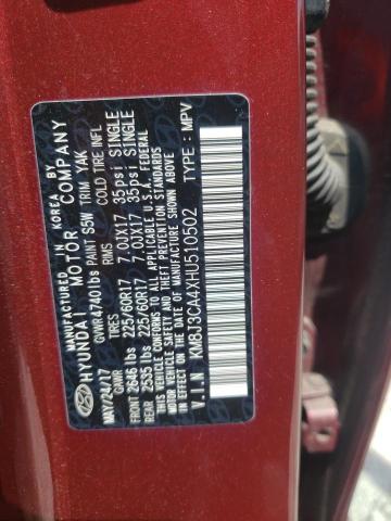 Photo 9 VIN: KM8J3CA4XHU510502 - HYUNDAI TUCSON LIM 