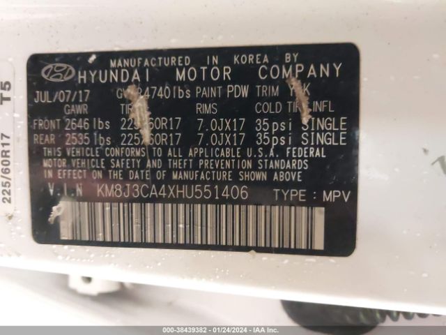 Photo 8 VIN: KM8J3CA4XHU551406 - HYUNDAI TUCSON 