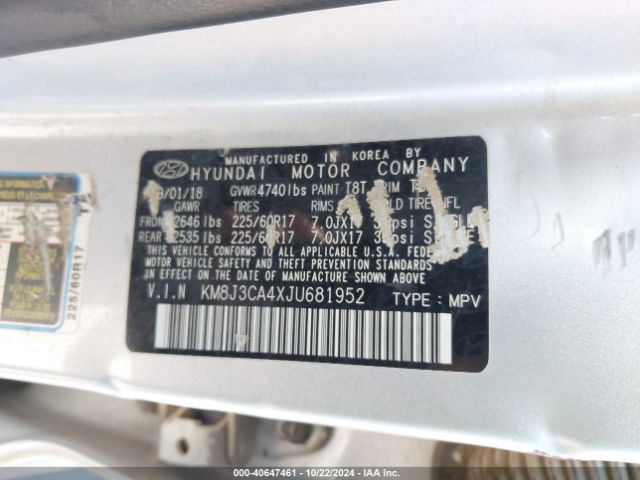 Photo 8 VIN: KM8J3CA4XJU681952 - HYUNDAI TUCSON 