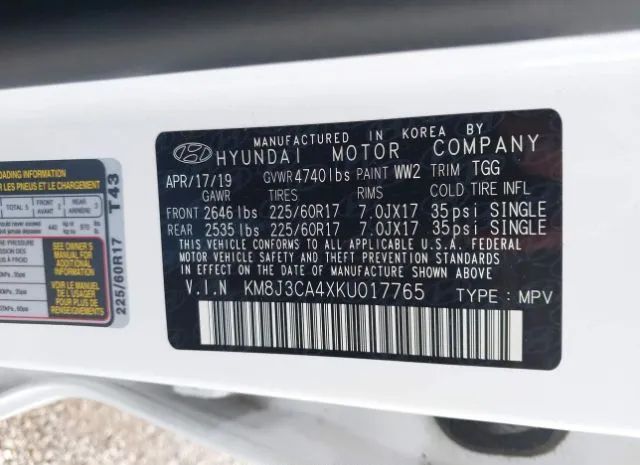 Photo 8 VIN: KM8J3CA4XKU017765 - HYUNDAI TUCSON 