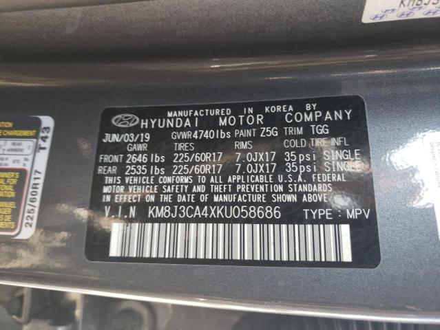 Photo 12 VIN: KM8J3CA4XKU058686 - HYUNDAI TUCSON LIM 