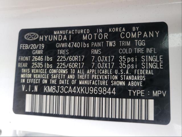 Photo 9 VIN: KM8J3CA4XKU969844 - HYUNDAI TUCSON LIM 