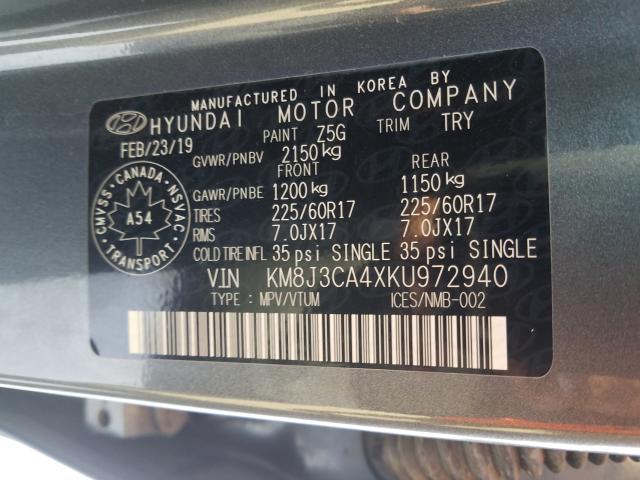 Photo 9 VIN: KM8J3CA4XKU972940 - HYUNDAI TUCSON LIM 