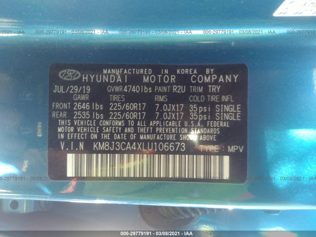 Photo 8 VIN: KM8J3CA4XLU106673 - HYUNDAI TUCSON 