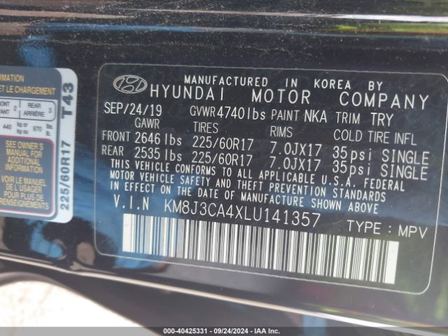 Photo 8 VIN: KM8J3CA4XLU141357 - HYUNDAI TUCSON 