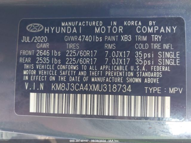 Photo 8 VIN: KM8J3CA4XMU318734 - HYUNDAI TUCSON 