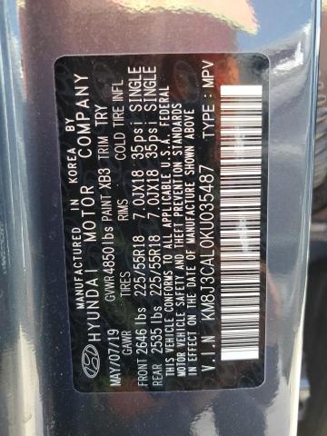 Photo 12 VIN: KM8J3CAL0KU035487 - HYUNDAI TUCSON LIM 