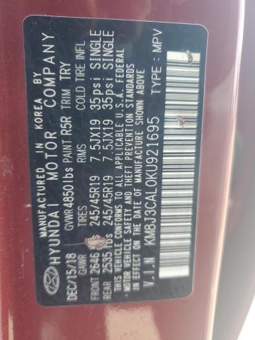 Photo 12 VIN: KM8J3CAL0KU921695 - HYUNDAI TUCSON LIM 