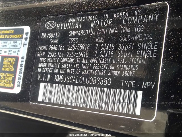 Photo 8 VIN: KM8J3CAL0LU083380 - HYUNDAI TUCSON 