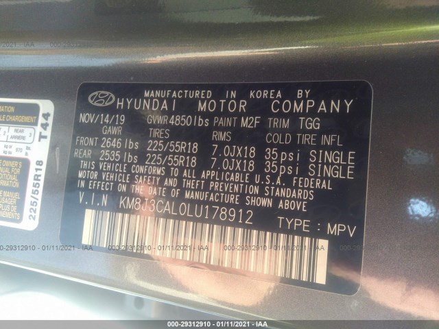 Photo 8 VIN: KM8J3CAL0LU178912 - HYUNDAI TUCSON 