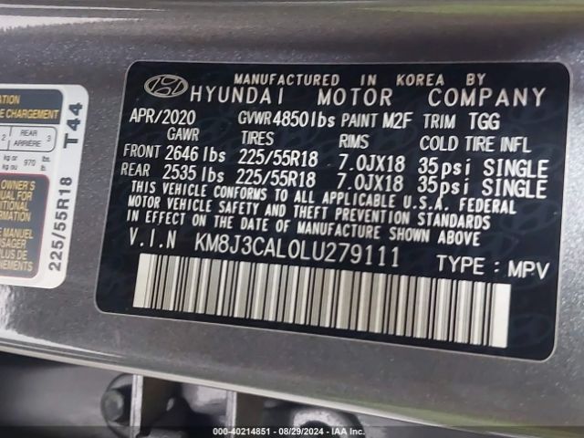 Photo 8 VIN: KM8J3CAL0LU279111 - HYUNDAI TUCSON 