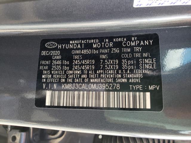 Photo 9 VIN: KM8J3CAL0MU395278 - HYUNDAI TUCSON LIM 