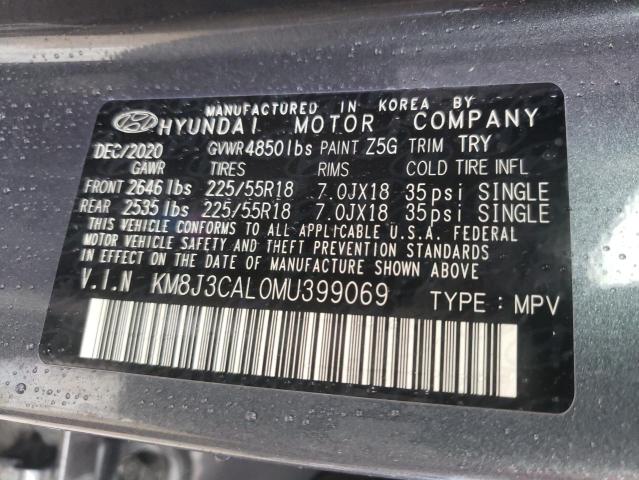 Photo 9 VIN: KM8J3CAL0MU399069 - HYUNDAI TUCSON 