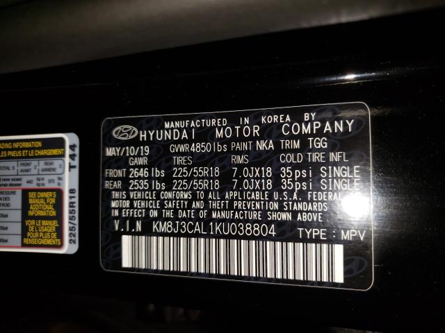 Photo 9 VIN: KM8J3CAL1KU038804 - HYUNDAI TUCSON 