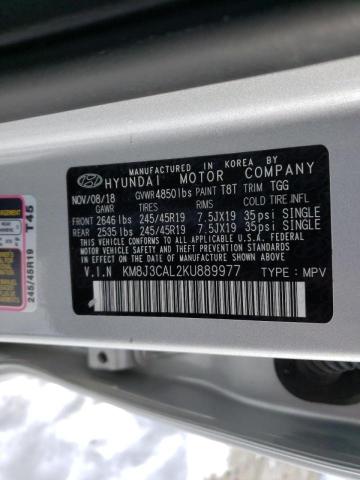 Photo 9 VIN: KM8J3CAL2KU889977 - HYUNDAI TUCSON LIM 