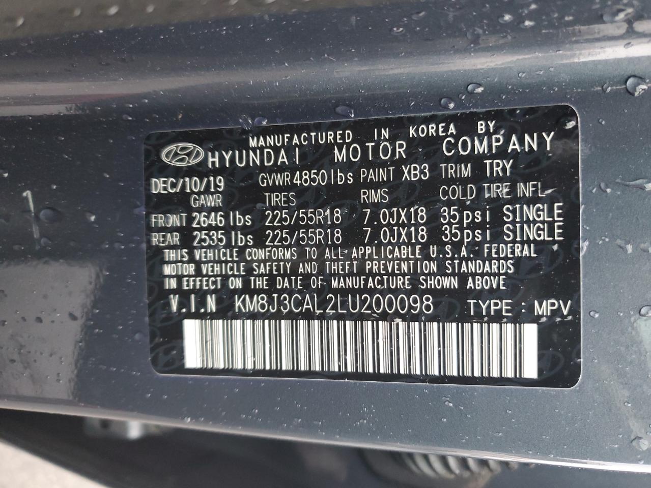 Photo 13 VIN: KM8J3CAL2LU200098 - HYUNDAI TUCSON 