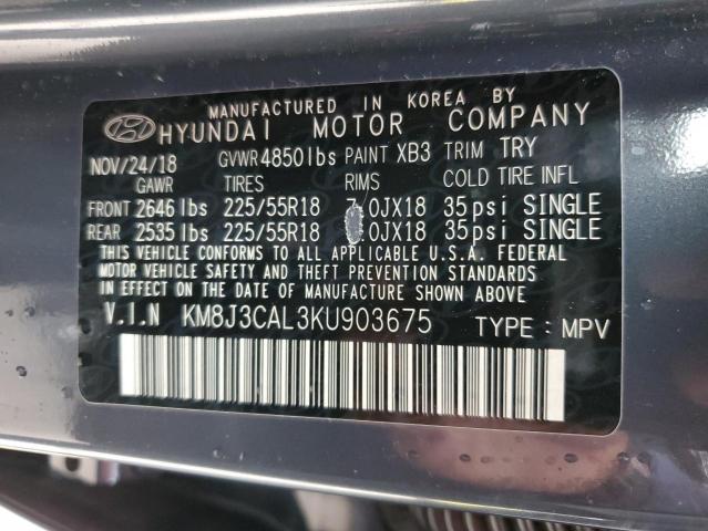 Photo 12 VIN: KM8J3CAL3KU903675 - HYUNDAI TUCSON LIM 