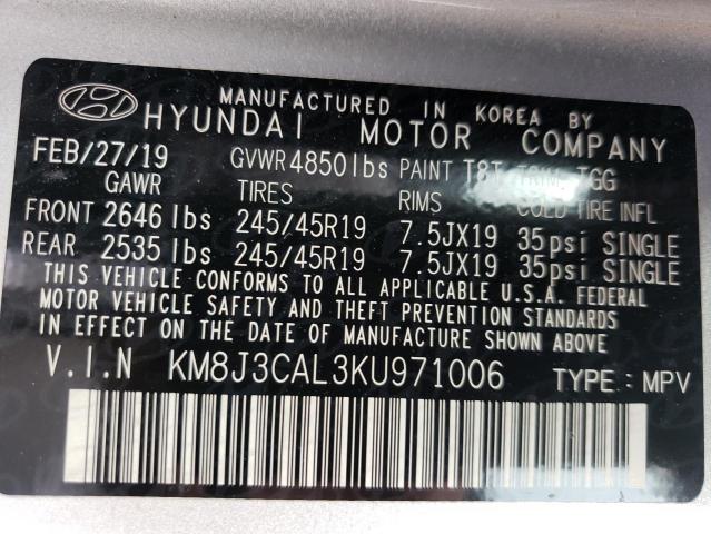 Photo 13 VIN: KM8J3CAL3KU971006 - HYUNDAI TUCSON LIM 