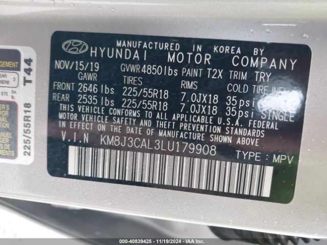 Photo 8 VIN: KM8J3CAL3LU179908 - HYUNDAI TUCSON 