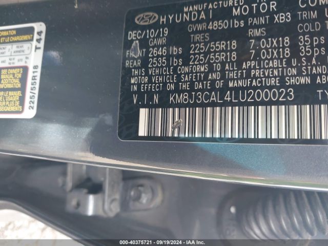 Photo 8 VIN: KM8J3CAL4LU200023 - HYUNDAI TUCSON 