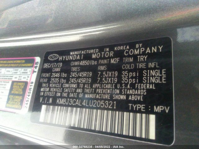 Photo 8 VIN: KM8J3CAL4LU205321 - HYUNDAI TUCSON 