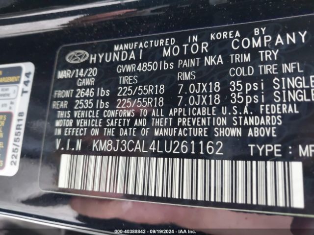 Photo 8 VIN: KM8J3CAL4LU261162 - HYUNDAI TUCSON 