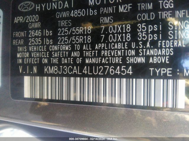 Photo 8 VIN: KM8J3CAL4LU276454 - HYUNDAI TUCSON 