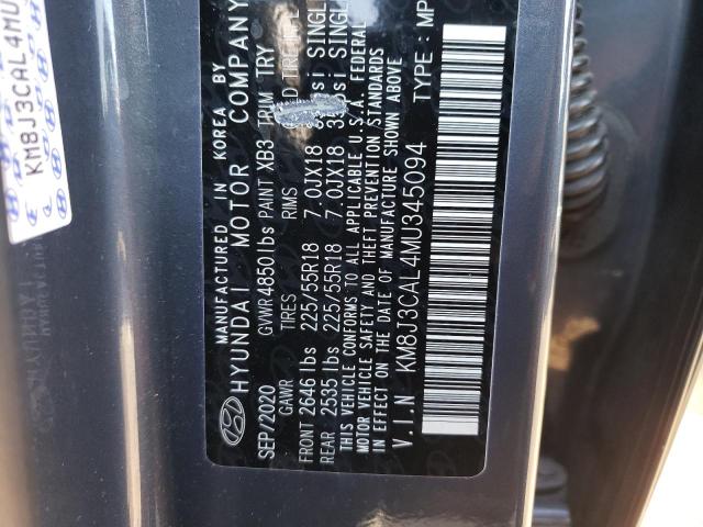 Photo 11 VIN: KM8J3CAL4MU345094 - HYUNDAI TUCSON LIM 