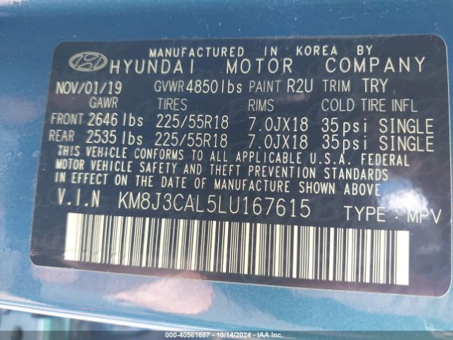 Photo 8 VIN: KM8J3CAL5LU167615 - HYUNDAI TUCSON 