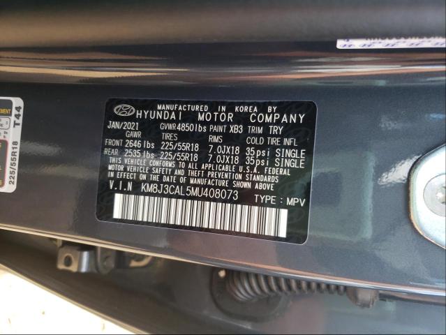 Photo 9 VIN: KM8J3CAL5MU408073 - HYUNDAI TUCSON LIM 