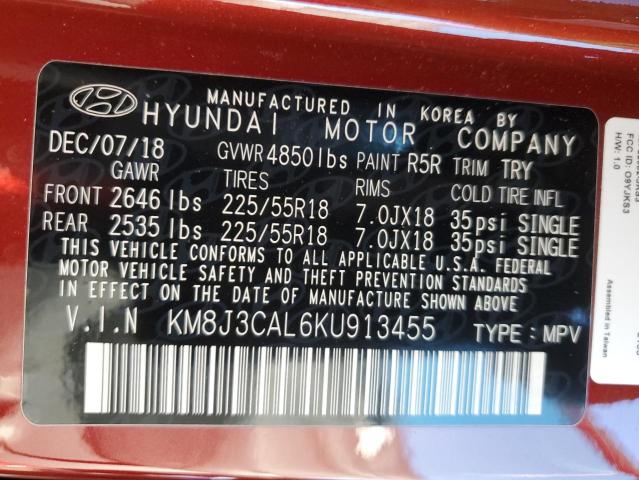 Photo 12 VIN: KM8J3CAL6KU913455 - HYUNDAI TUCSON LIM 