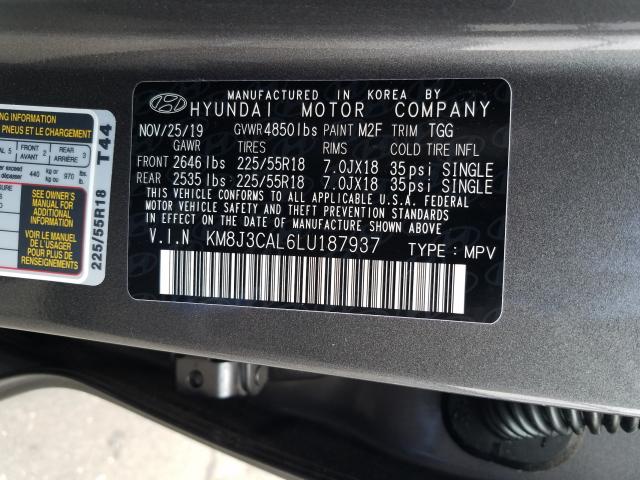 Photo 9 VIN: KM8J3CAL6LU187937 - HYUNDAI TUCSON LIM 