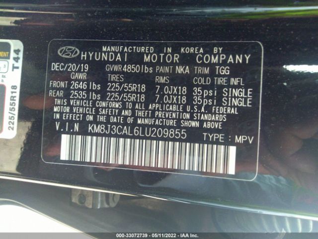 Photo 8 VIN: KM8J3CAL6LU209855 - HYUNDAI TUCSON 