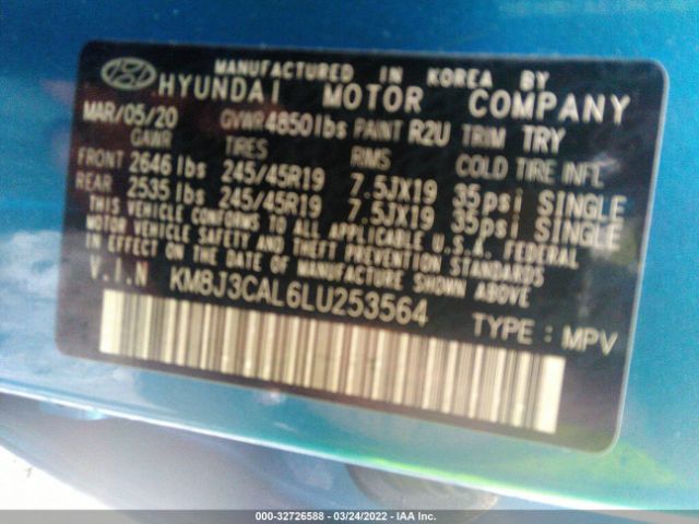 Photo 8 VIN: KM8J3CAL6LU253564 - HYUNDAI TUCSON 