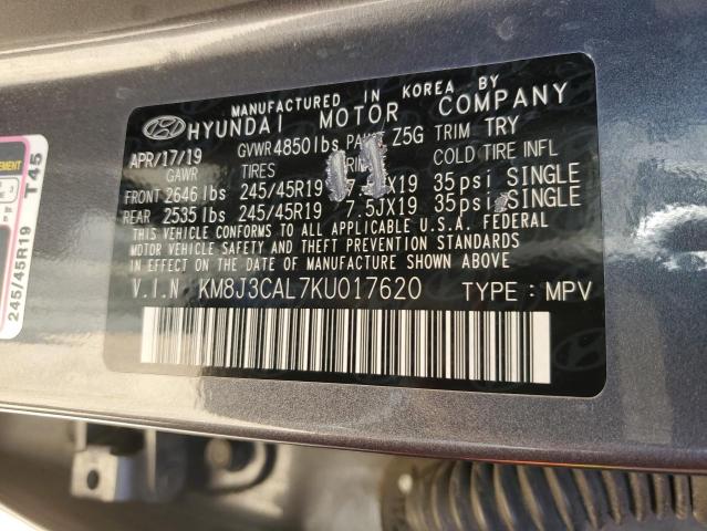 Photo 12 VIN: KM8J3CAL7KU017620 - HYUNDAI TUCSON LIM 